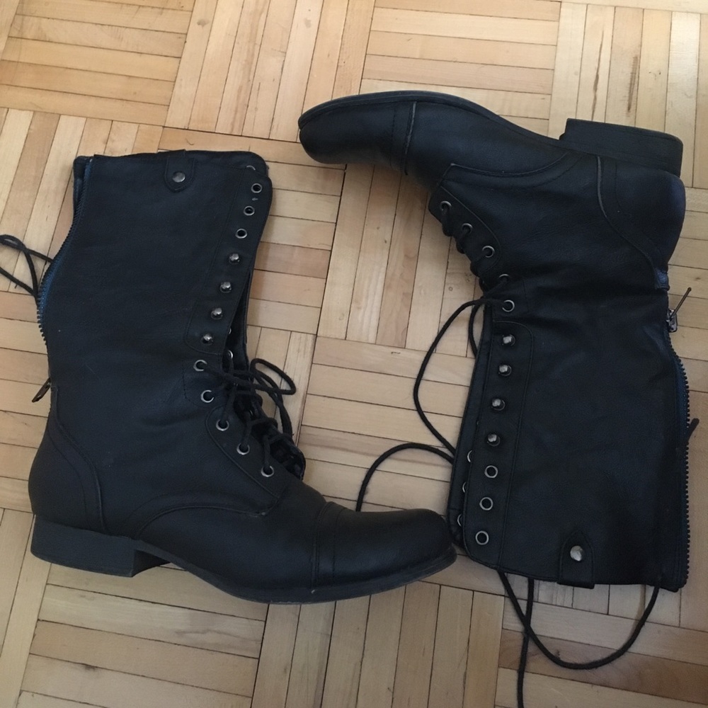 Steve Madden combat boots.